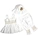 Baby Clothes Toddler Girl Ruffle Dress + Pants + Hat Outfit Set 0-18 M White 3pcs (Small(6-9Months))