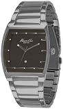 Kenneth Cole Men's Slim KC3867 Silver Stainless-Steel Quartz Watch with Black Dial