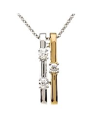 14K Two-Tone Gold Diamond Necklace - 0.10 Ct. -- LIFETIME WARRANTY
