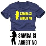 Coole Fun T-Shirts SAMBA SI, ARBEIT NO T-Shirt ARBEIT NO T-Shirt, dunkelblau, Grösse: XL