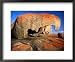 Granite Corestones Covered in Orange Lichen Flinders Chase National Park, Kangaroo Island, Australia Framed Art Poster Print by Barnett Ross, 22x18