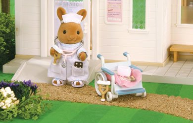 Childrens Toyshop  Toys : Sylvanian Families - Nurse and Wheelchair
