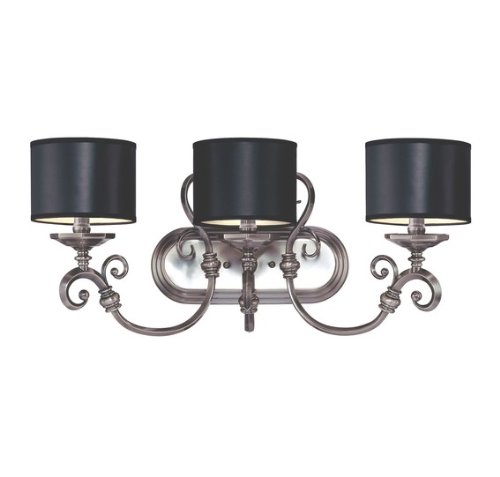 41KDkHMR6wL Savoy House Lighting 8 5690 3 187 Mont La Ville 3 Light Bath Bar, Brushed Pewter Finish with Black Shade