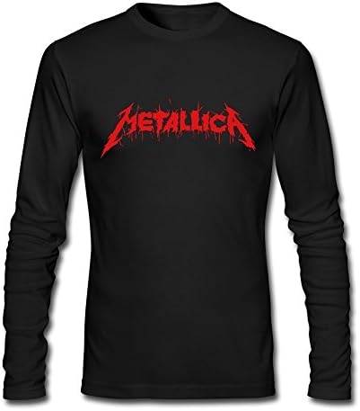 Metallica Logo Red Color Long Sleeve Shirts L For Men Black