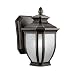 Kichler Lighting 11001RZ Salisbury 1-Light Fluorescent Outdoor Wall Mount Fixture, Rubbed Bronze with White Linen Glass