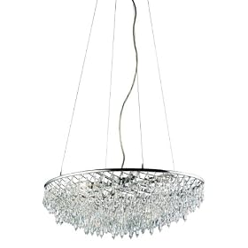 Eurofase 14888-014 Chrysalis 6-Light Pendant, Chrome Crystal Drops by Eurofase