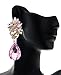Elegant Vine Patterned Teardrop Gemstone Fashion Clip on Dangling Earrings