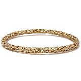 41KDmttJJ2L. SL160  14K Yellow Gold 11mm Diamond Cut Heart 2.5 Diameter Adjustable Bangle Bracelets Reviews