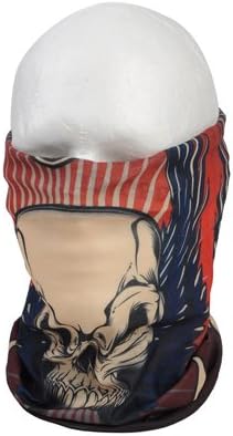 Multifunctional Balaclava Scarf Black with Harley Davidson Skeleton Prints