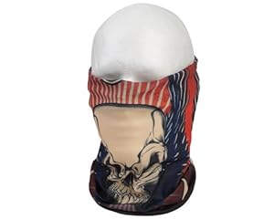 Multifunctional Balaclava Scarf Black with Harley Davidson Skeleton Prints