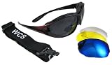 Red Interchangeable Motorcycle Riding Glasses 4 Lenses