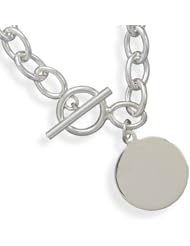 7" Toggle Bracelet with 21mm Round Tag on Ring