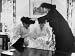 Bride and Groom Being Given a Traditional Prayer During Hasidic Jewish Wedding Photog...