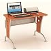Techni Mobili Ergonomic MDF Computer Workcenter, Dark Honey, 43"W x 24"D x 30"H