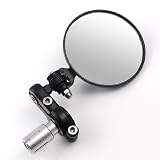 Black 3 CNC Aluminum Bar End Round Rearview Side Mirrors 7 8 For Aprilia Dorsoduro... by Astra Security