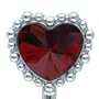 Red Heart Shape Gemstone Purse Hanger (Red / Silver)