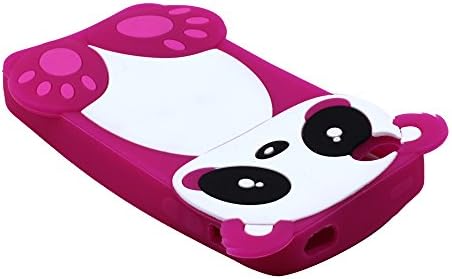 Apple iPhone 4S 4 Soft Smooth Touch Silicon Skin Cute 3D Cartoon Panda Bear Jelly Case Protective Rubber Cover Heavy Duty Shockproof for Apple iPhone 4S 4 Hot Pink