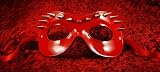 Carneval - Original handmade Venetian mask - Fellini Borchie Leather red Erotic Line