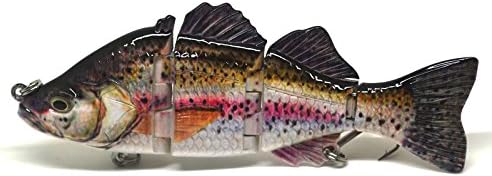 4" &amp; 6" Fishing Swimbait Lure Life-like Perch Rainbow Crappie Bluegill Striper (B, 6 Inches)