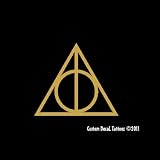 Deathly Hallows Harry Potter Car Window Decal Sticker Metallic Gold 4"