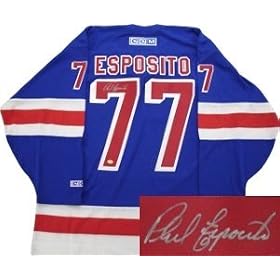 Buy Phil Esposito Autographed Hand Signed New York Rangers Blue CCM Jersey