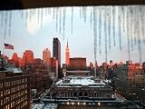 After Day of Rain and Snow, Icicles Form Along a Window Overhang Collections Photographic Poster Print, 18x24