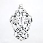 Large Celtic Lovebird Knot Pendant in Sterling Silver, #8392