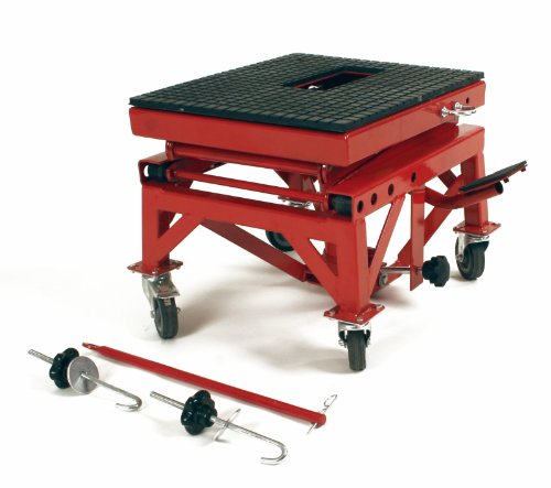 300 Lb Motorcycle Dirt Bike Stand Jack Lift Cart w/ 3" Rubber Locking Wheels On Sale