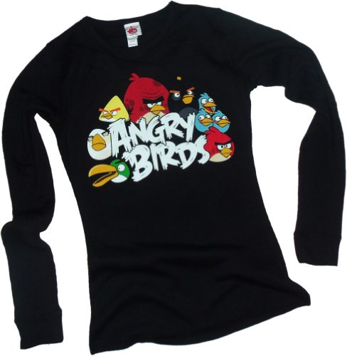 The Nest — Angry Birds Long-Sleeve Fitted Juniors Thermal Shirt, Medium