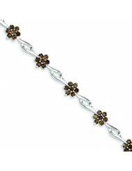 Genuine .925 Sterling Silver Smokey Quartz Bracelet 5.5 Grams . 100% Satisfaction Guaranteed.