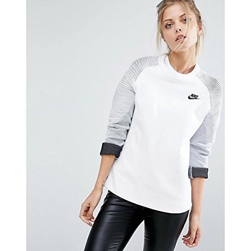 ナイキ アウター パーカ＆スウェット Nike Premium Crew Neck Panel Detail Swea Whiteblack [並行輸入品]