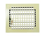 角型レジスター 開閉：上下レバー式防火ダンパー付グリル：クリーム　本体・羽根：黒 SMR-1D-150x200　　新協和