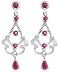 Platinum Overlay Sterling Silver Ruby Chandelier Earrings