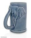 Celadon ceramic mug, 'Blue Morning Trumpet' (medium)