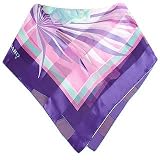 Leonard Violet and Lilac Floral Print Devore Silk Square Scarf