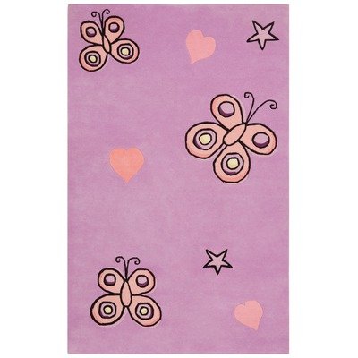 Playful Butterfly Kisses Kids Rug Size: Round 5'