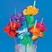 Straws Hibiscus Flowers 12 pc [Toy]