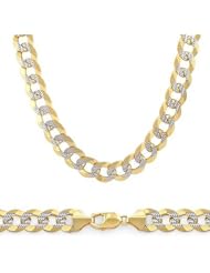 Solid 14k Yellow and White Gold Cuban Curb Bracelet 6mm 8.5"