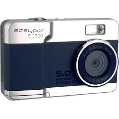 Easypix SC500 Digitalkamera (5 Megapixel, 8-fach digitaler Zoom, 6,1 cm (2,4 Zoll) Display) grau/silber