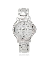 Brinley Co. Womens Rhinestone Metal Link Watch