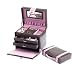 Jewelry : Medium sized jewelery case in chocolate coloured leather with removable section by Wolf Designs