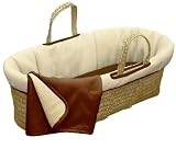 Tadpoles Organic Waffle Terry Moses Basket Set - Chocolate