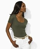 Lauren by Ralph Lauren Top, Gavyn Clip Sleeve Knit Clark Olive XL