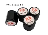 AGT Aluminum Black Valve Caps Tire Cap Stem for Dodge Wheels (Pack of 4)