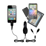 Double Car Charger with tips including a tip for the Apple iPhone 4 - uses Gomadic TipExchange Technology