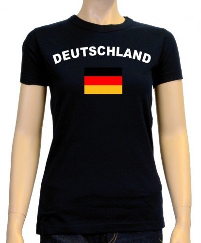 Deutschland T-Shirt girly Schwarz, Gr.L