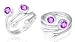 Round Cut Amethyst Toe/Pinky Ring Sterling Silver