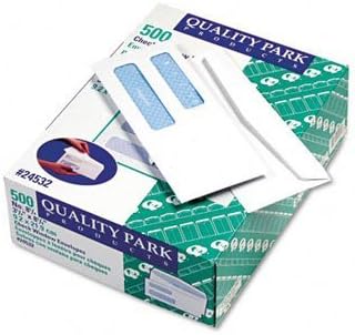 Quality ParkTM Double Window Security Tinted Invoice and Check Envelope ENVELOPE,DBL-WNDW,#85/8WE (Pack of2)