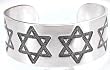 Jewish Star Of David Engraving Pewter Cuff Bracelet