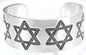 Jewish Star Of David Engraving Pewter Cuff Bracelet